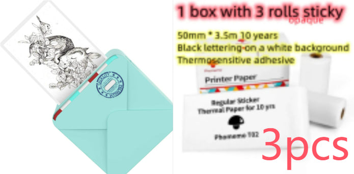 AUREVIAN Pocket Small Mini Bluetooth Handheld Portable Thermal Printer