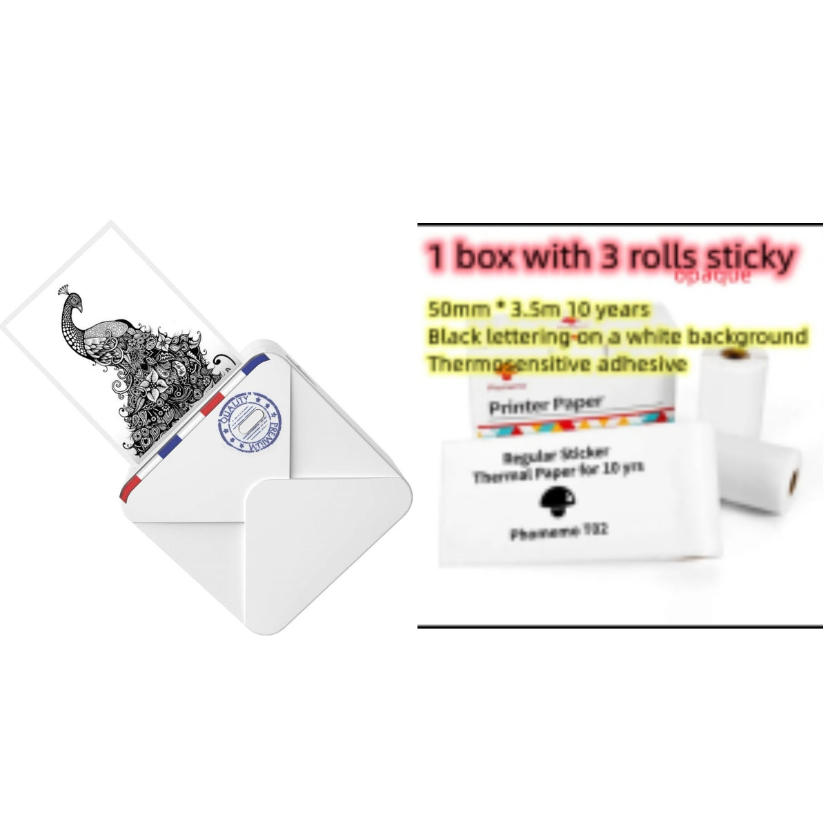 AUREVIAN Pocket Small Mini Bluetooth Handheld Portable Thermal Printer