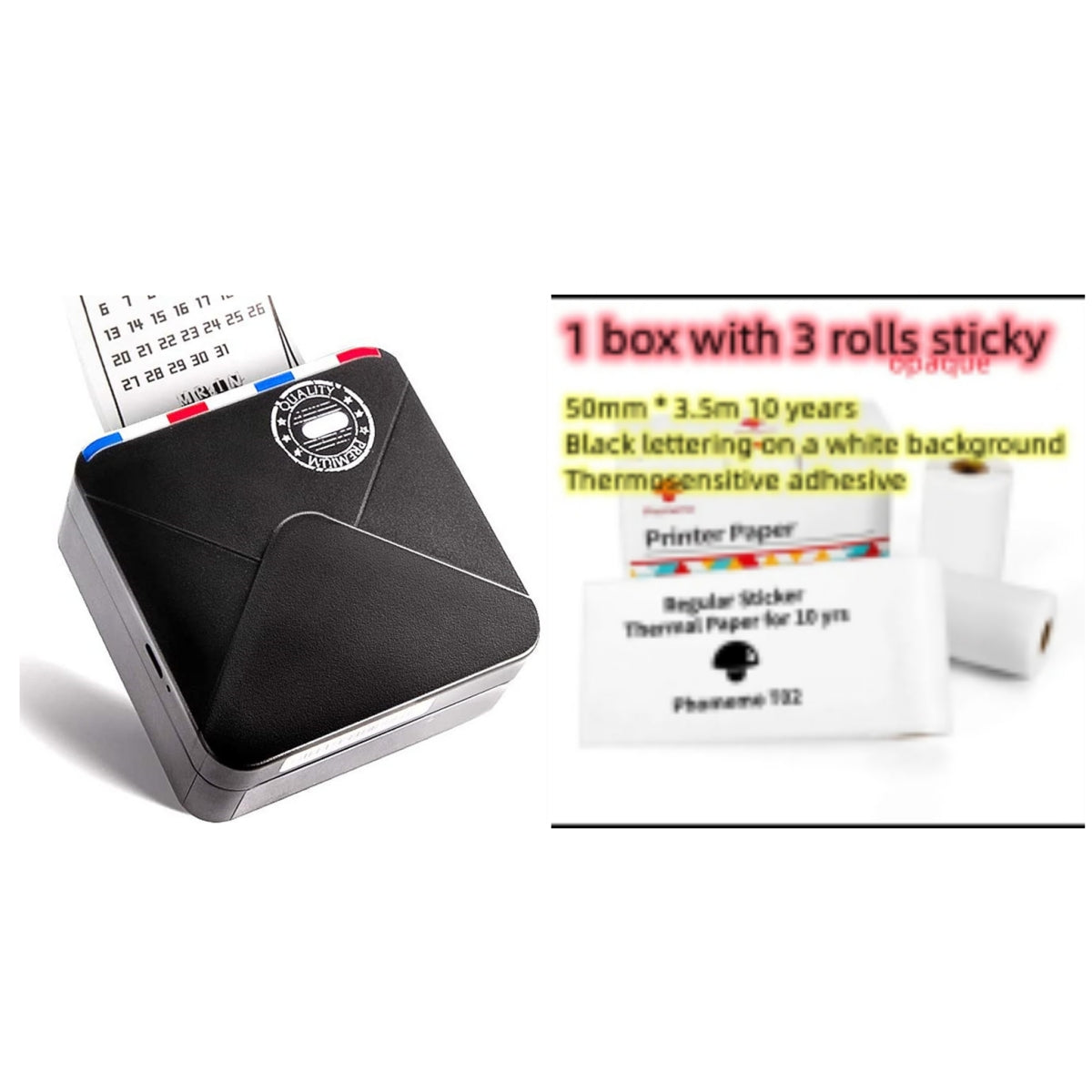 AUREVIAN Pocket Small Mini Bluetooth Handheld Portable Thermal Printer