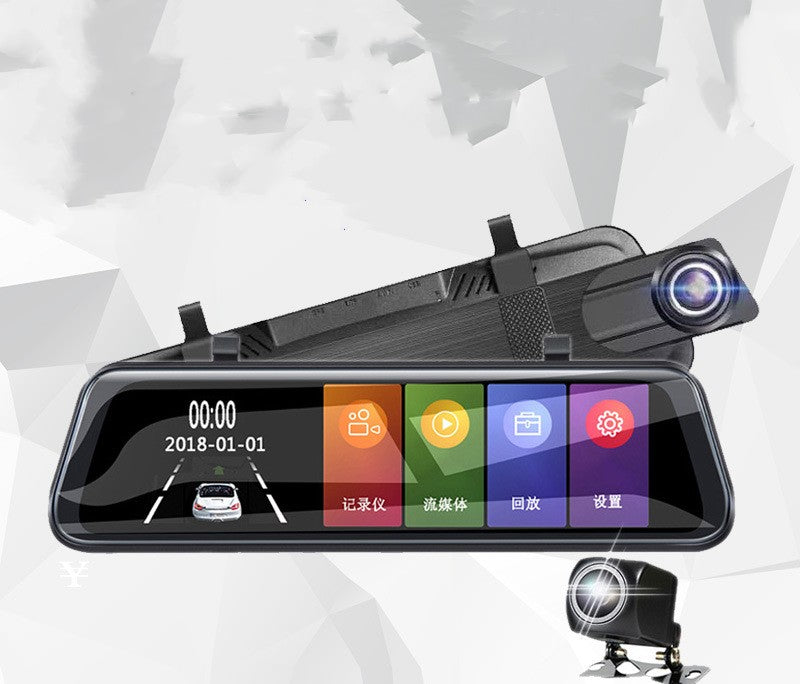 AUREVIAN Streaming Dashcam HD Rearview Mirror Dual Lens Reversing Video