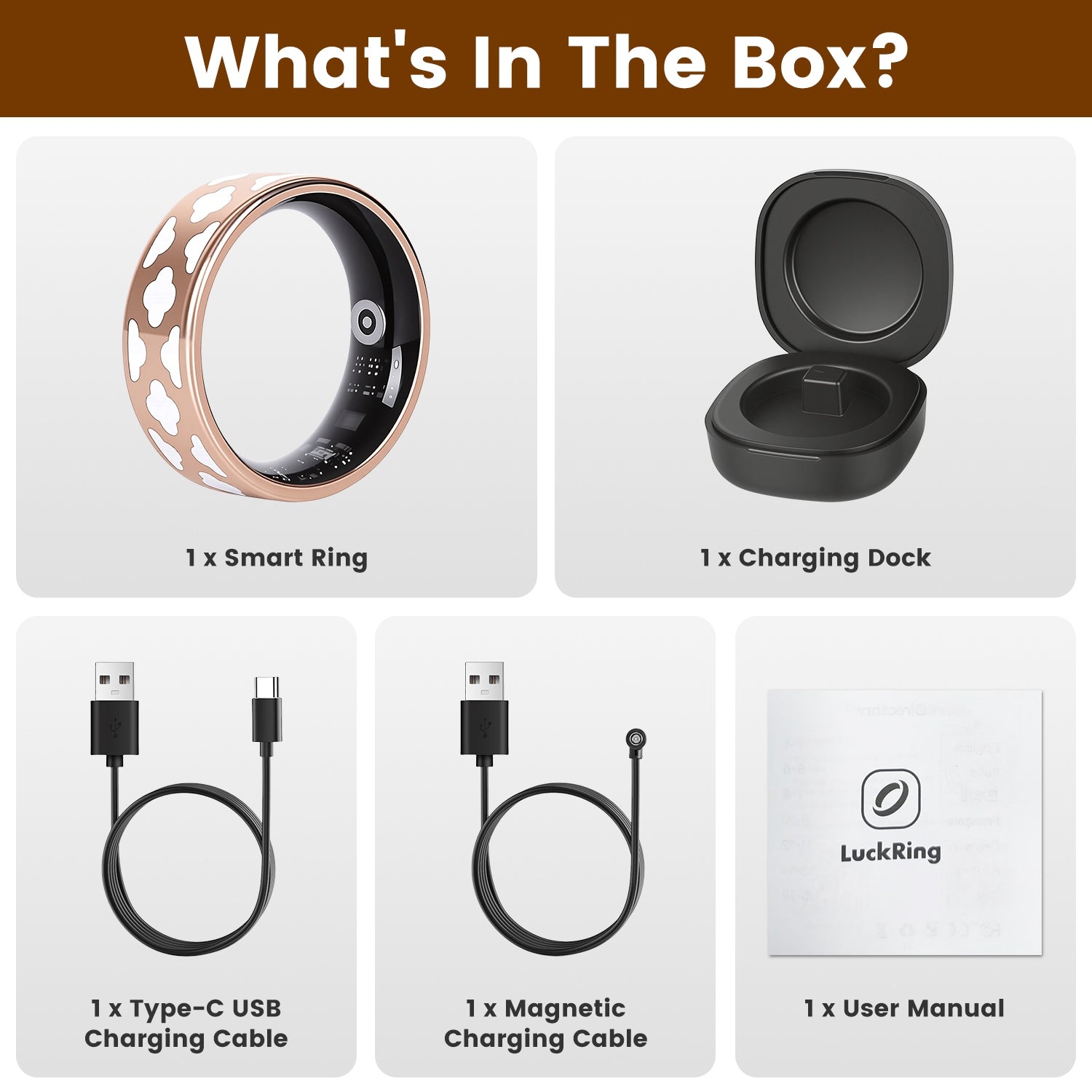 AUREVIAN Smart Ring Health Tracker Fitness Sleep Stress HRV Tracker With Charging Case Magnetic Charging Cable For Women & Men Compatible With IOS & Android 7-Day Battery Life Size 7 Size 8 Size9 Size10