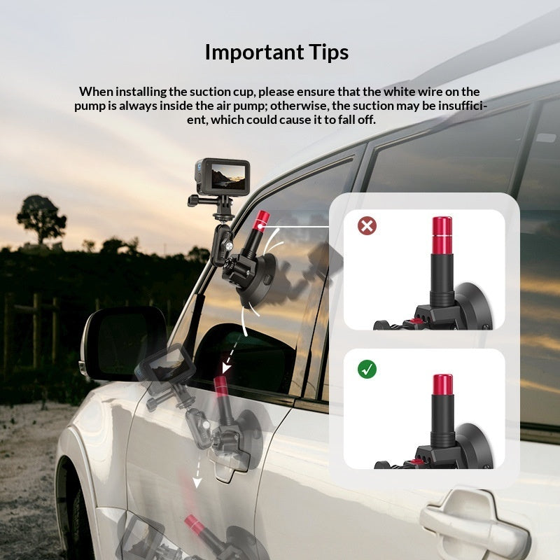 AUREVIAN POV Action Camera Extension Pole With Suction Cup Kit